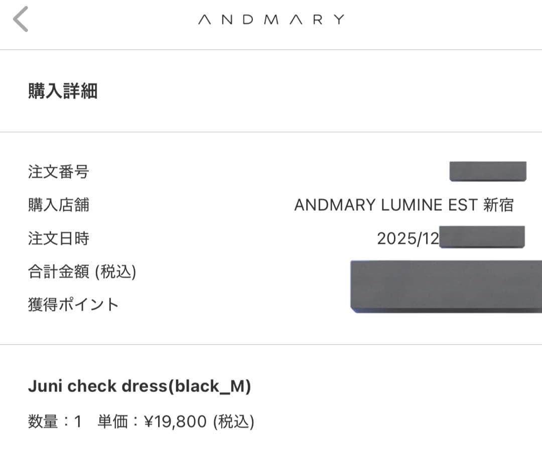 【正規品】Juni check dress andmary Mサイズ