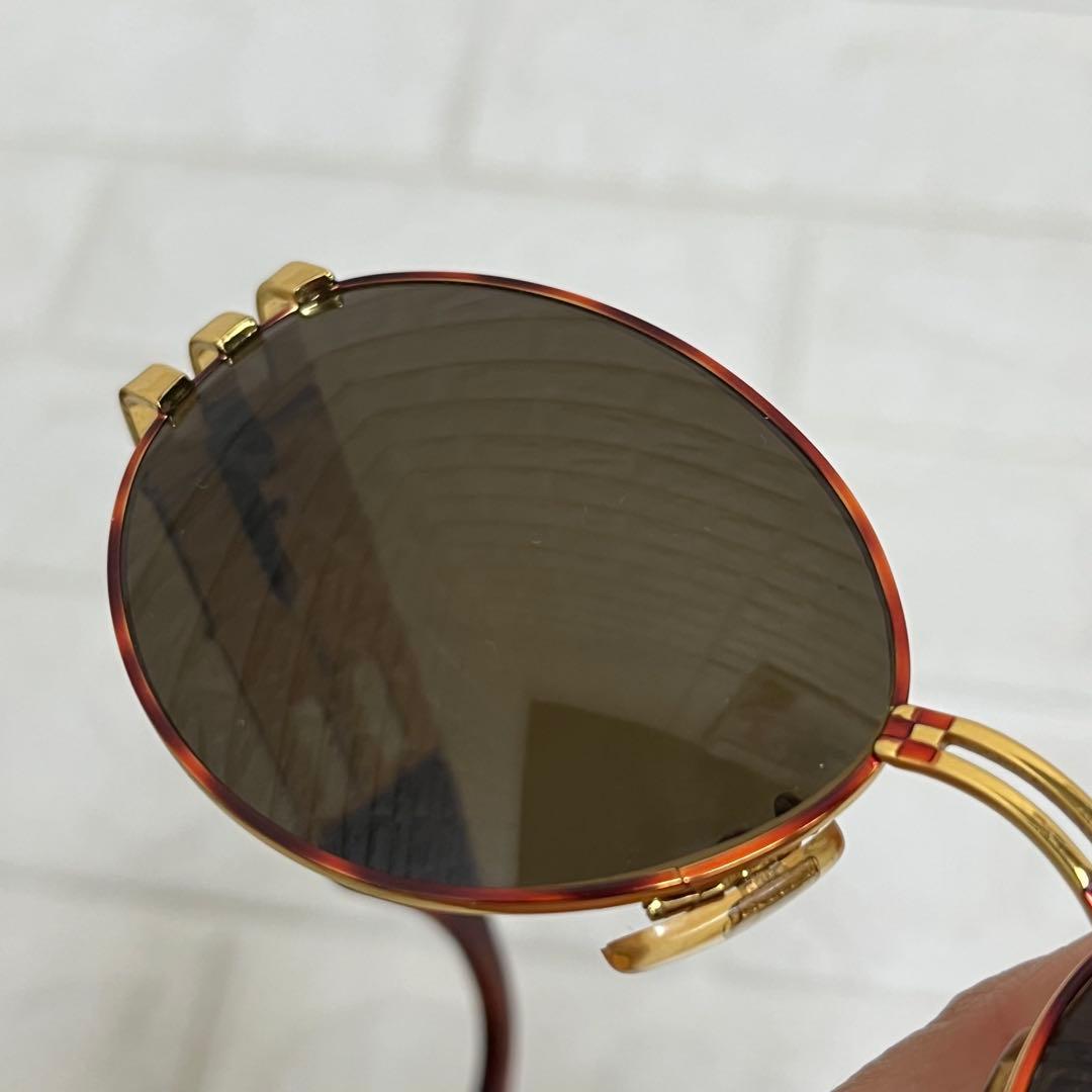 VINTAGE FENDI サングラス オーバル ゴールド ブラック FFメタル