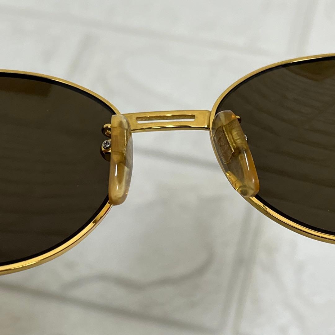 VINTAGE FENDI サングラス オーバル ゴールド ブラック FFメタル