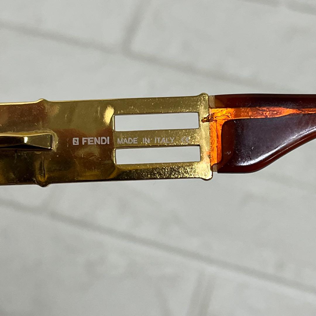 VINTAGE FENDI サングラス オーバル ゴールド ブラック FFメタル