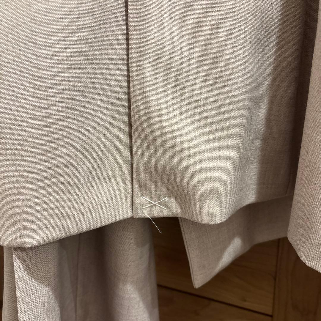 GU ベージュ ダブルブレストジャケット ベルテッド　ストレートパンツ Mサイズ