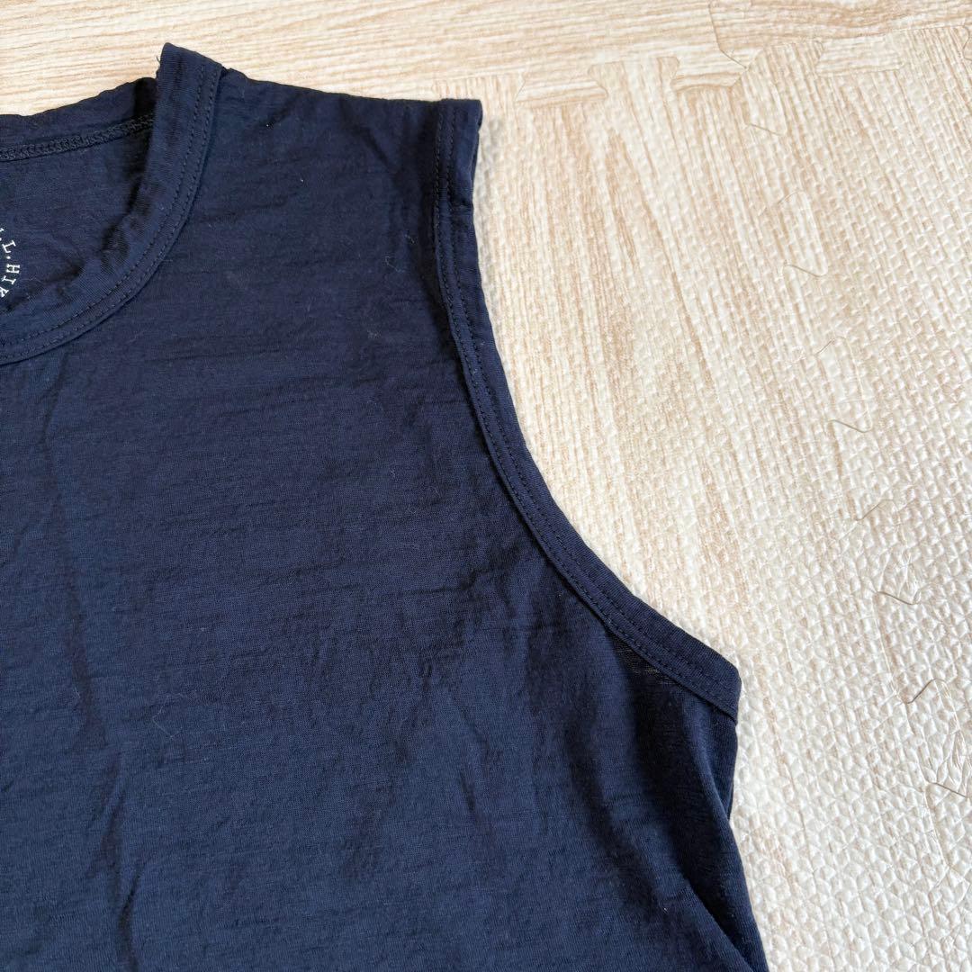 サイズS 山と道 メリノウール ノースリーブカットソー ダークネイビー