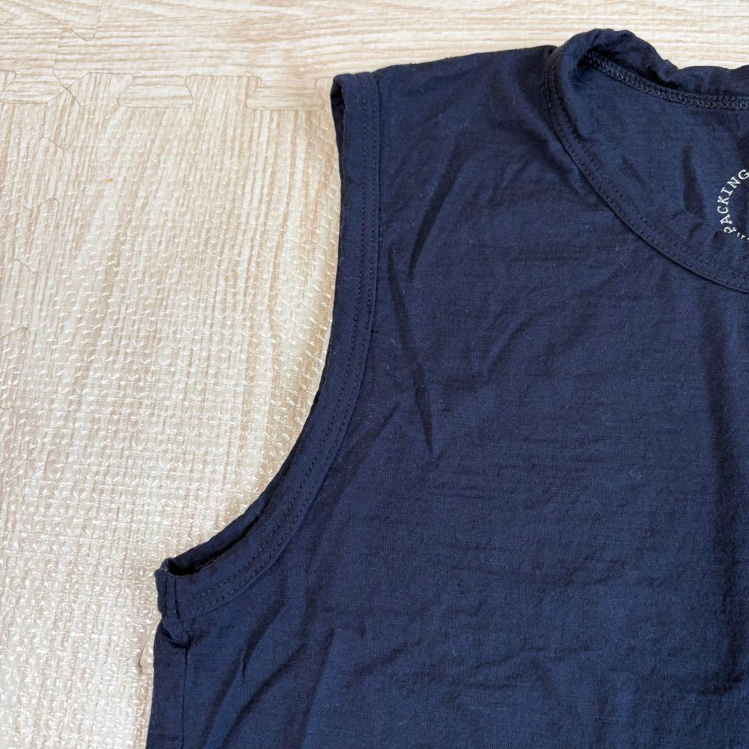 サイズS 山と道 メリノウール ノースリーブカットソー ダークネイビー