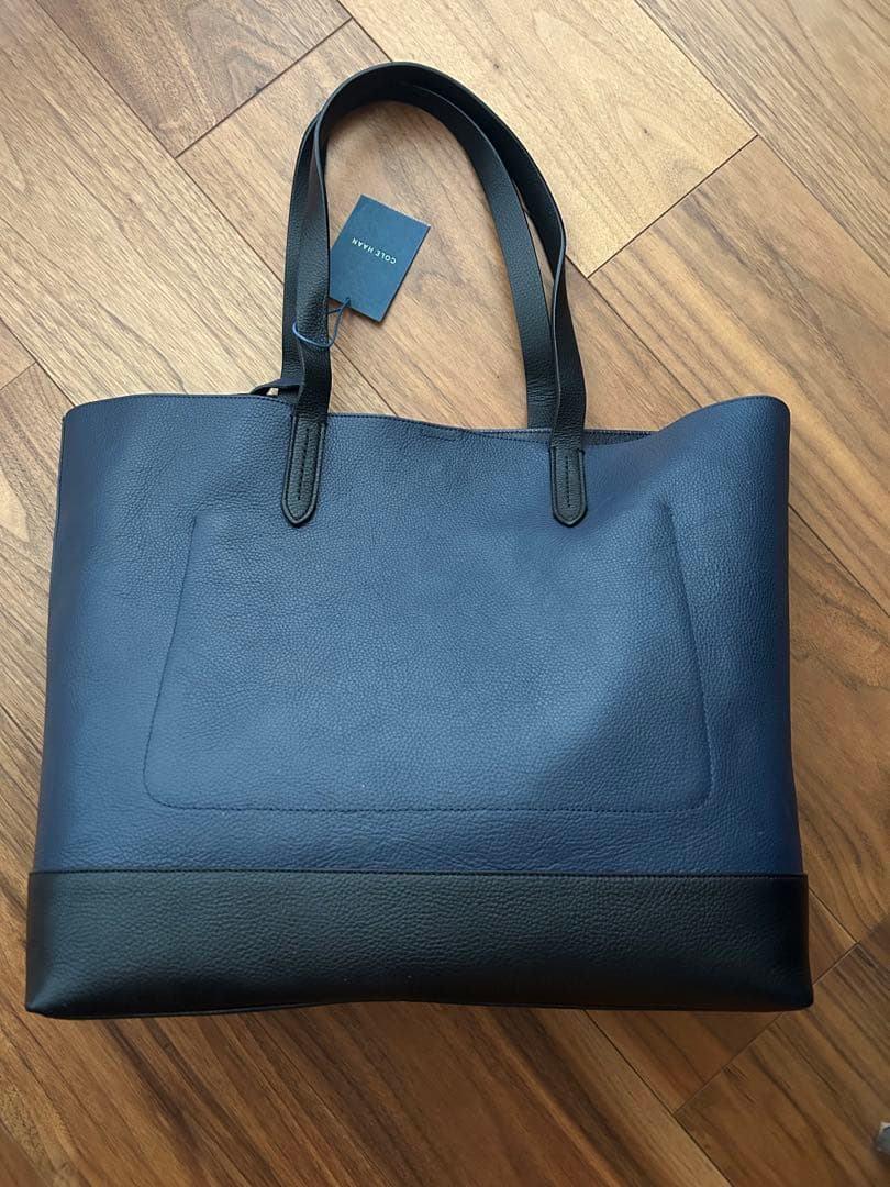 極美品✨コールハーン トートA4収納可能 ネイビーバイカラー　大容量