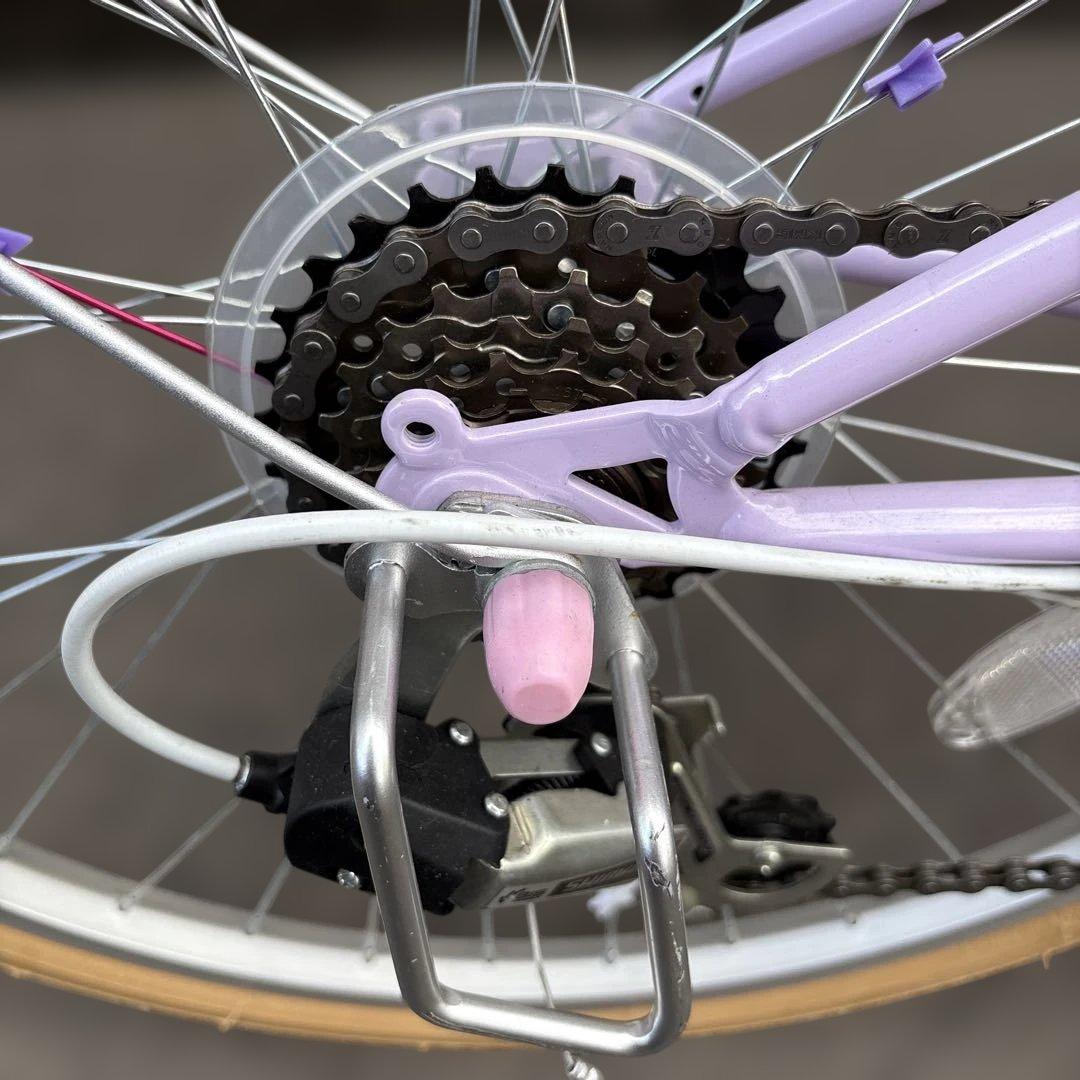 女の子用自転車 24インチ 紫色 アイデスチェアリー