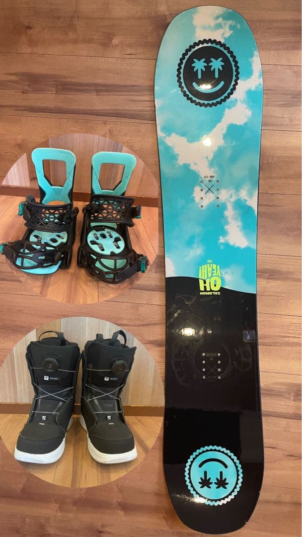 TM2SALOMONスノーボード　3点セット　130　キッズ　サロモン