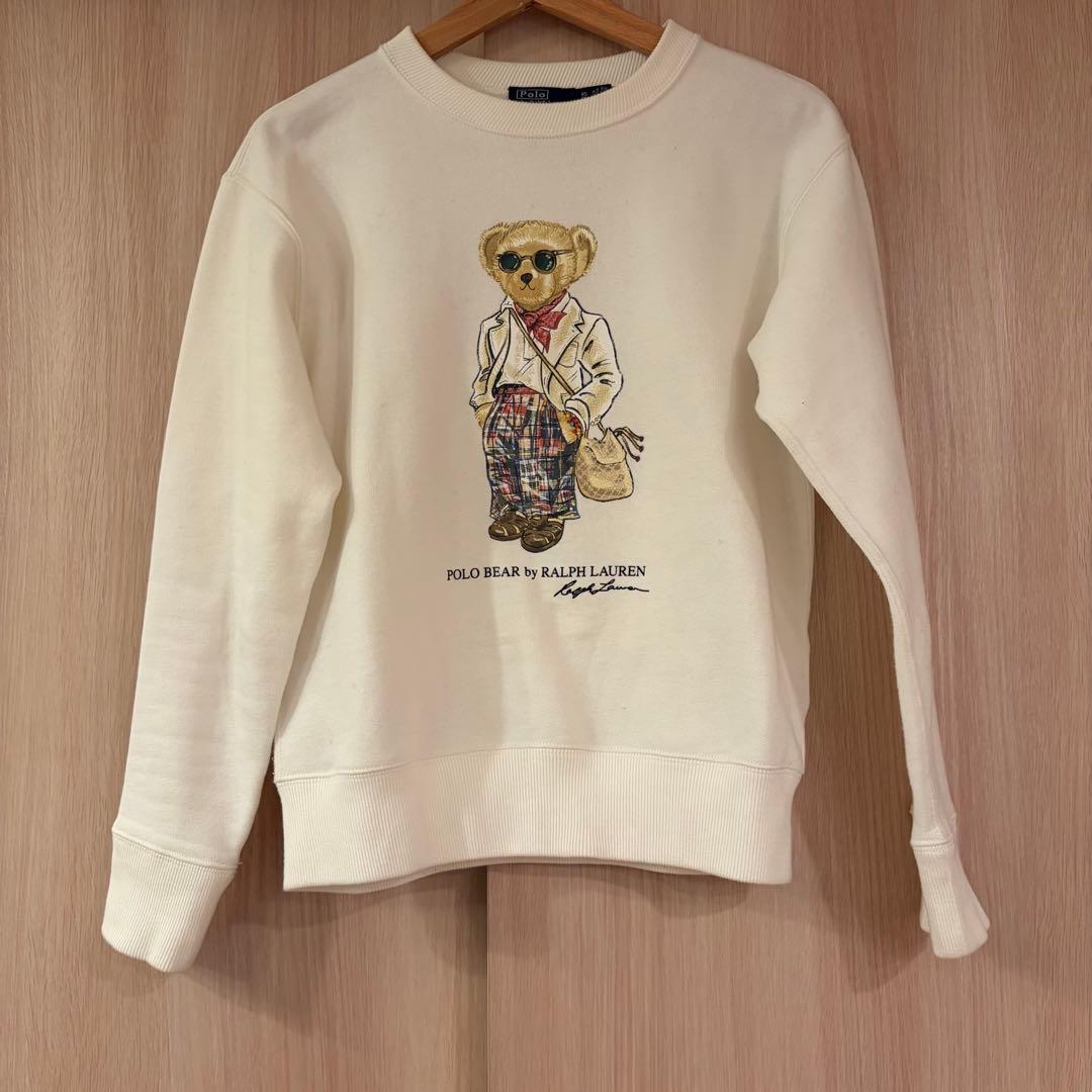 ポロベア裏起毛スウェット白XS