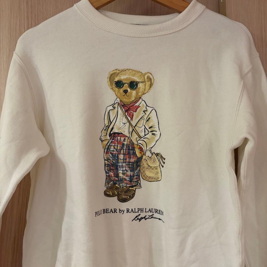 ポロベア裏起毛スウェット白XS