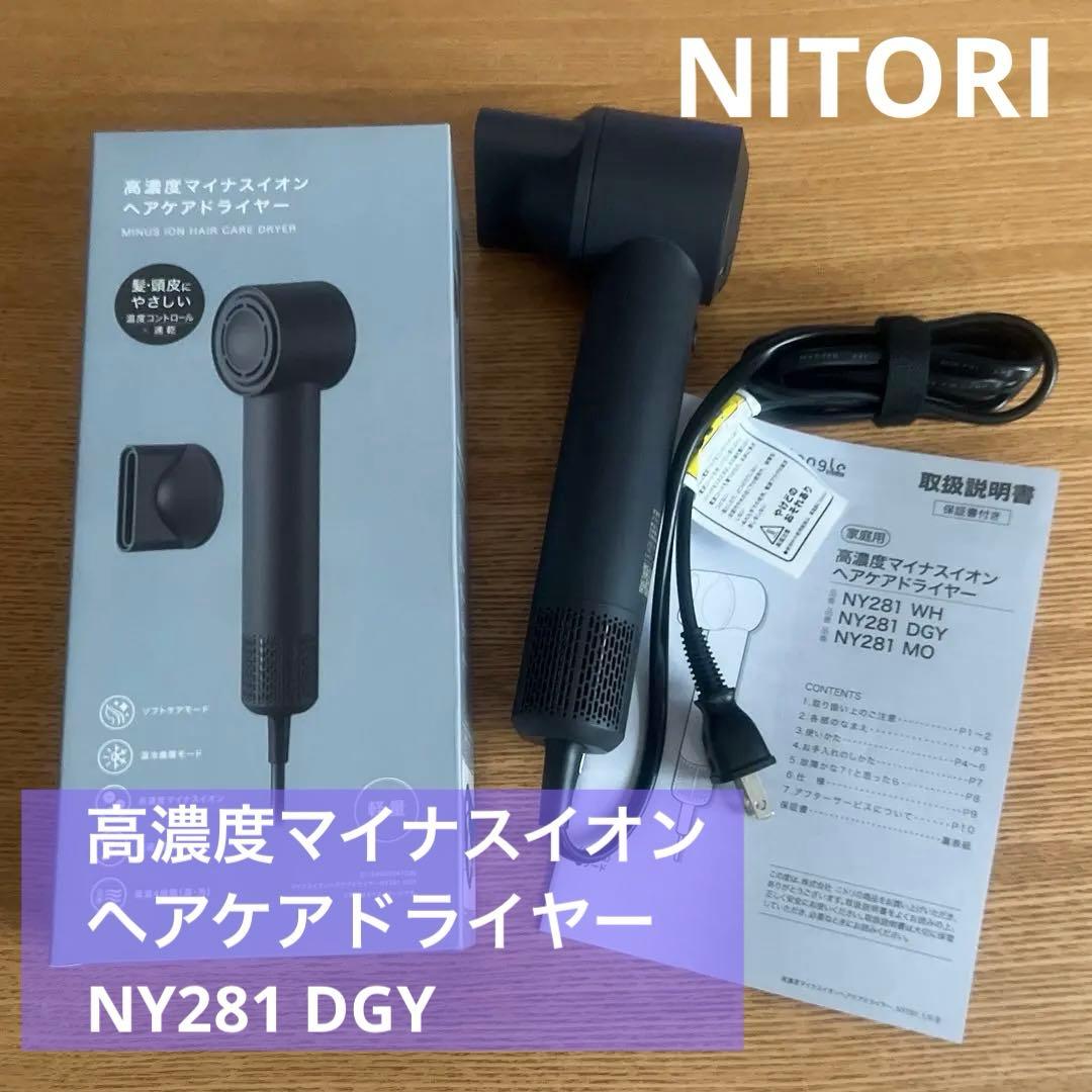 ニトリ　高濃度マイナスイオン　ヘアケアドライヤー　NY281 DGY