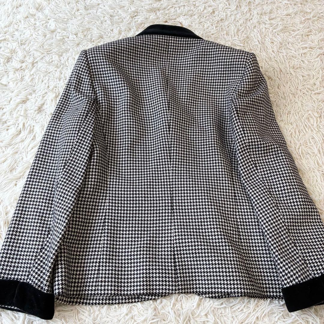 Burberrys 千鳥柄 ベロア ウールジャケット ブラック40 バーバリー