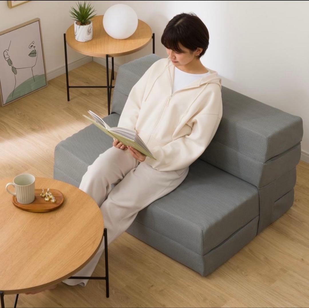 折りたたみマットレス シングル グレー