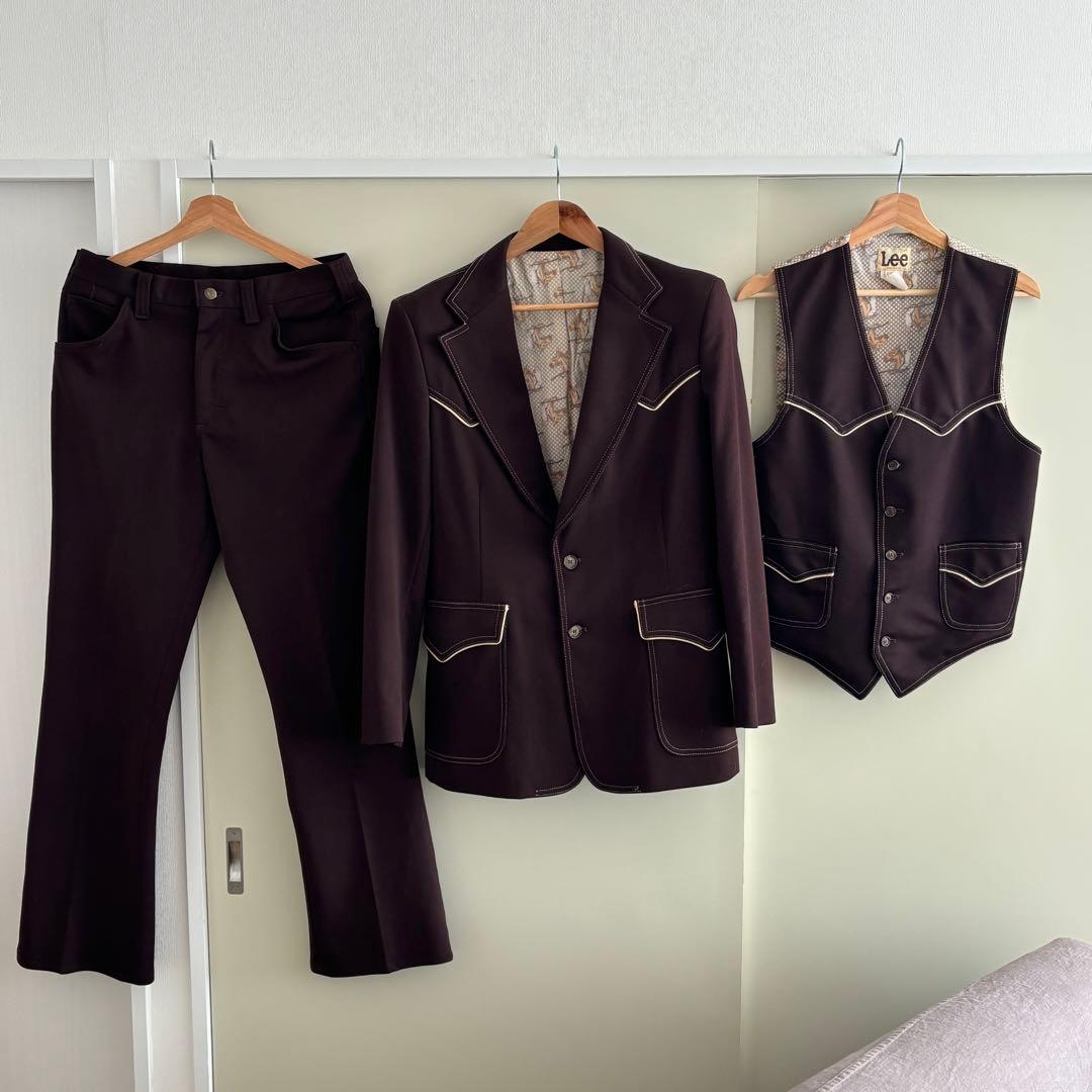 超希少 アメリカ製 70s Lee 3ピースセットアップ ウエスタン