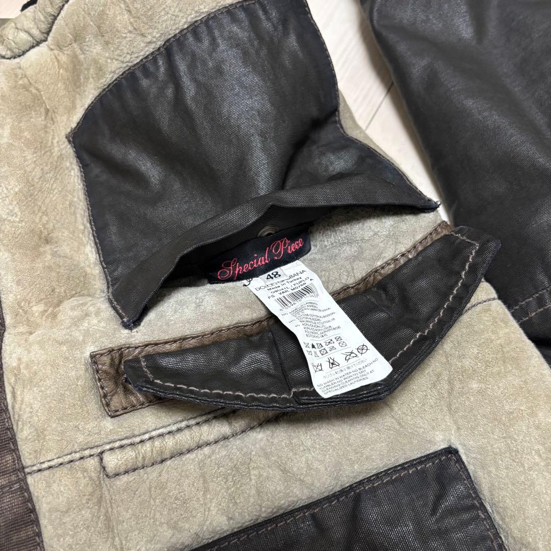 【特別品】 Dolce & Gabbana 00s レザー ムートンジャケット