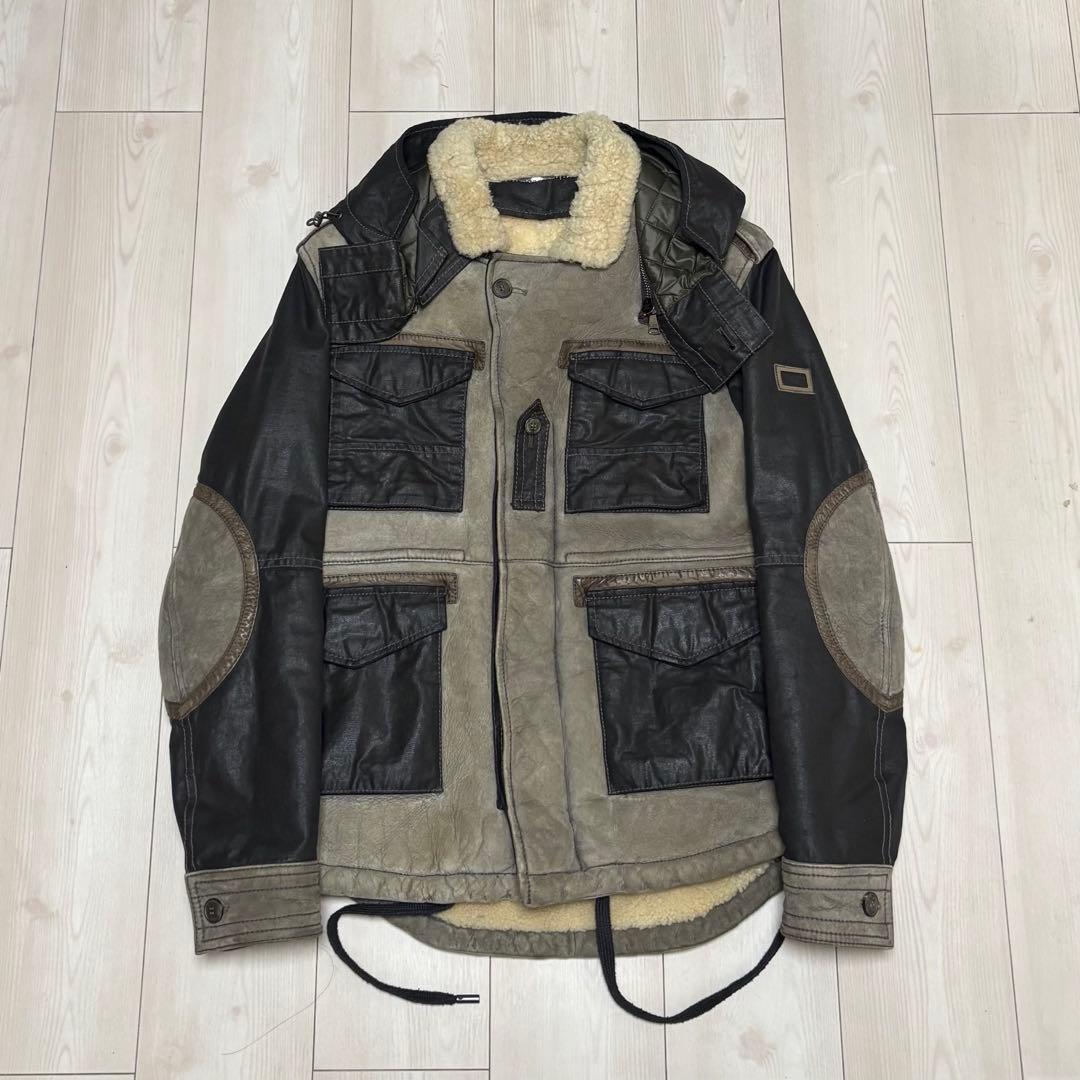 【特別品】 Dolce & Gabbana 00s レザー ムートンジャケット