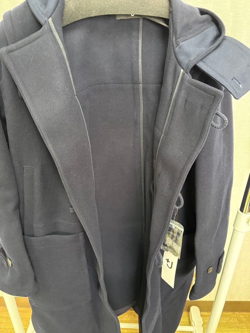 ユニクロ　ウールオーバーサイズダッフルコート ネイビー　Mサイズ