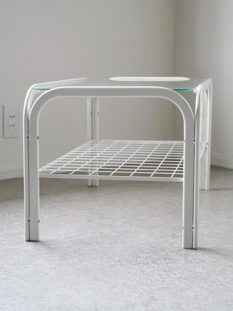 アイアンフレーム コーヒー ローテーブル ガラストップ 昭和レトロ モダン