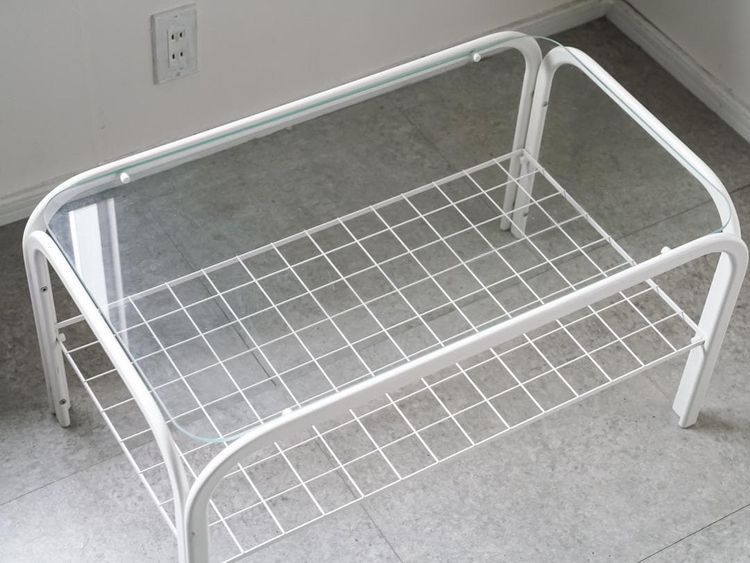 アイアンフレーム コーヒー ローテーブル ガラストップ 昭和レトロ モダン