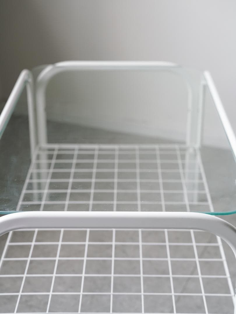 アイアンフレーム コーヒー ローテーブル ガラストップ 昭和レトロ モダン