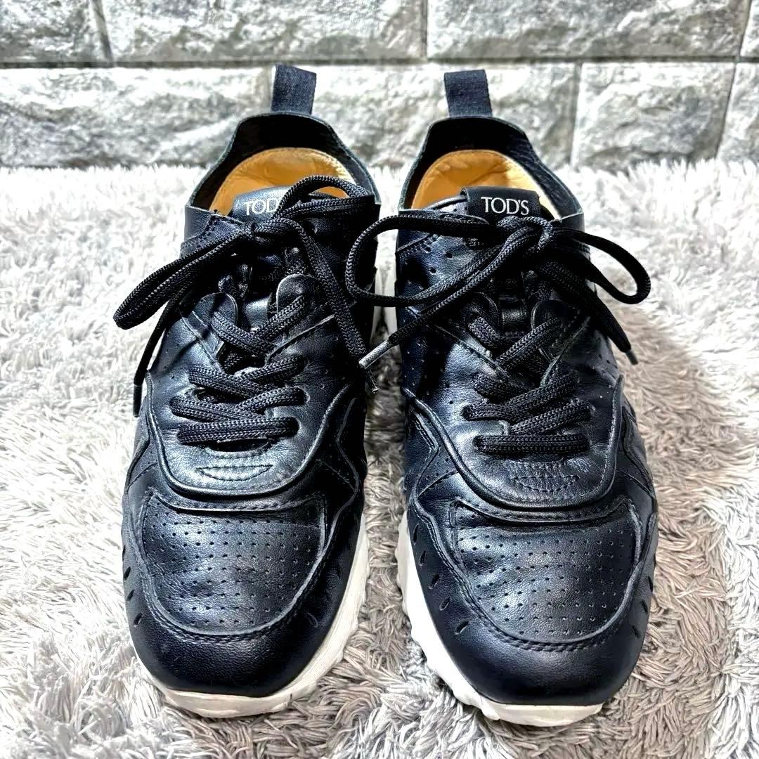 美品❣️TOD'Sトッズ レザースニーカー FONDO SPORTIVO 収納袋付