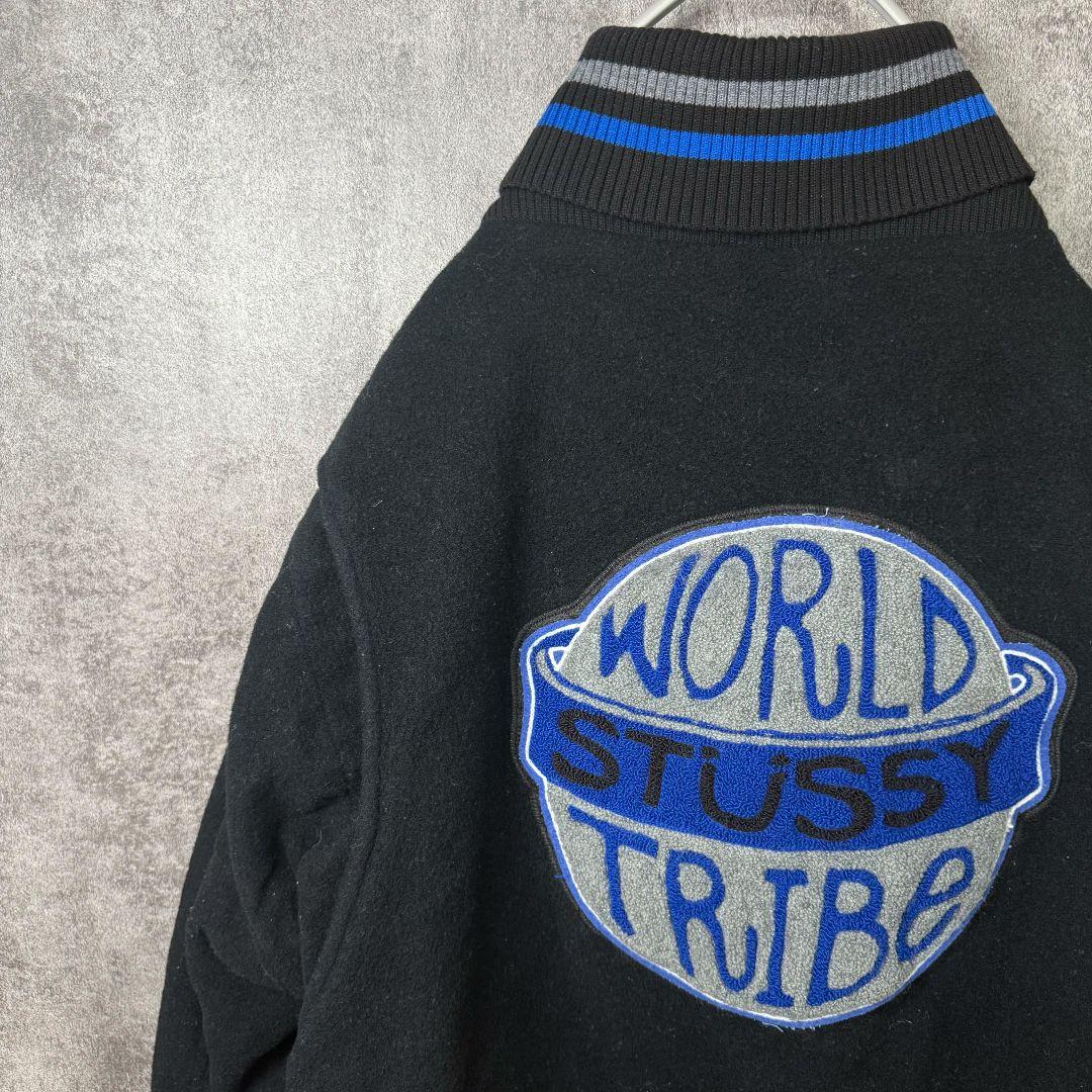 OLD Stussy Burly Gear スタジャン L 黒 オールド レア