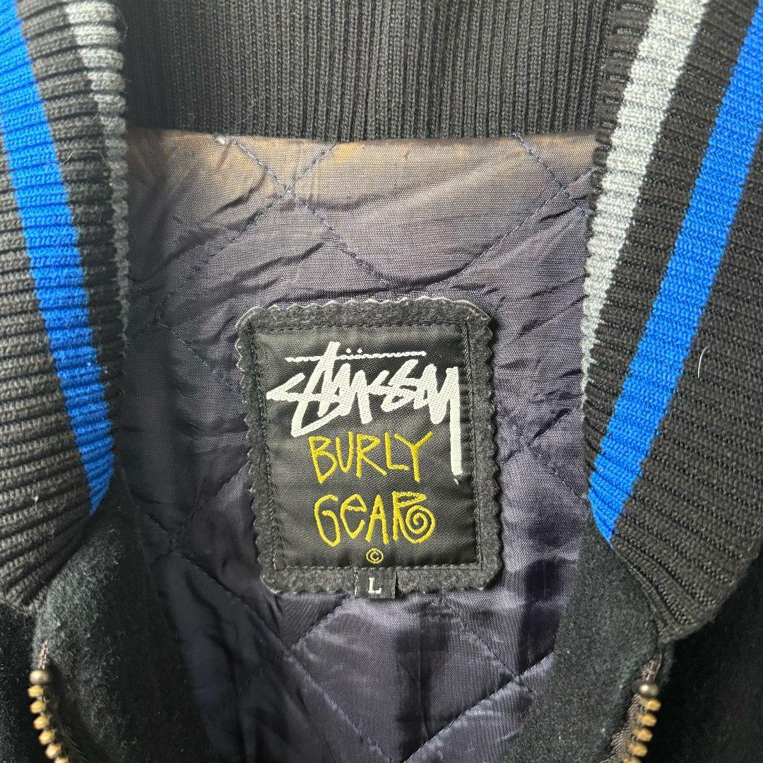 OLD Stussy Burly Gear スタジャン L 黒 オールド レア