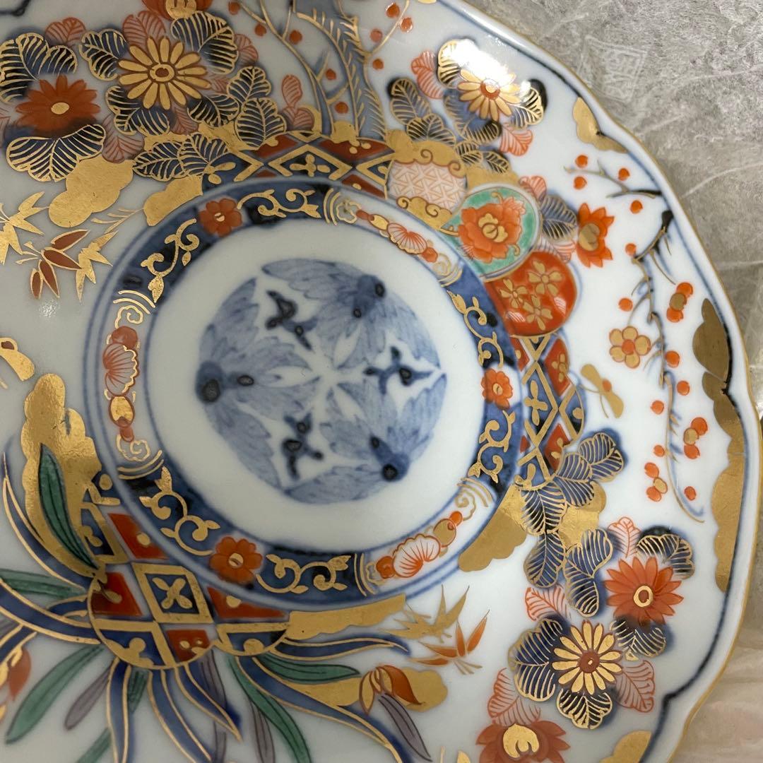 【新品未使用】魅染 龍峰窯 三洋陶器 染錦金彩四君子銘々皿揃　5枚　美濃焼