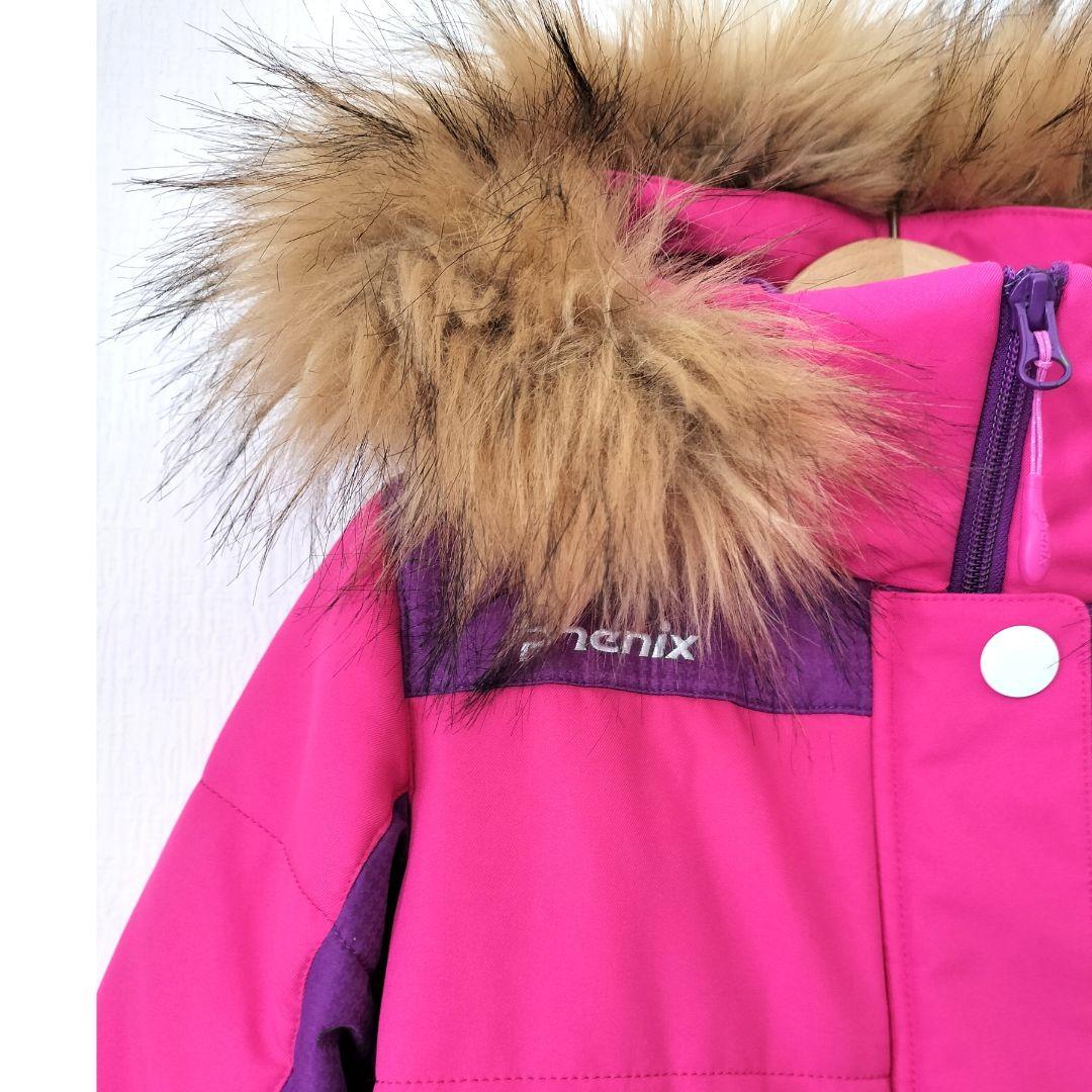 【美品】Phenix スキーウェア 女の子140 130上下 ファー ピンク紺