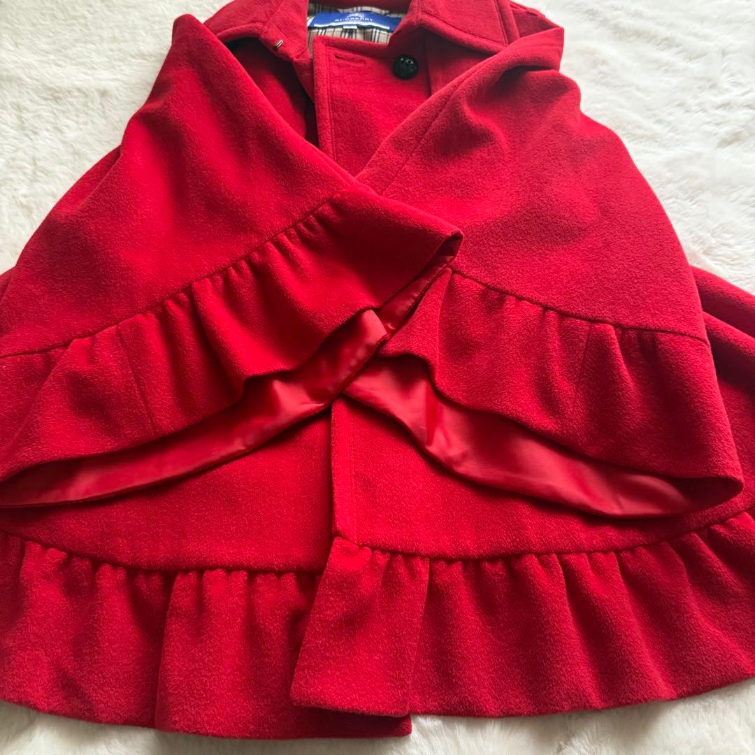 希少✨バーバリーブルーレーベル《38》ポンチョコート アンゴラ フリル