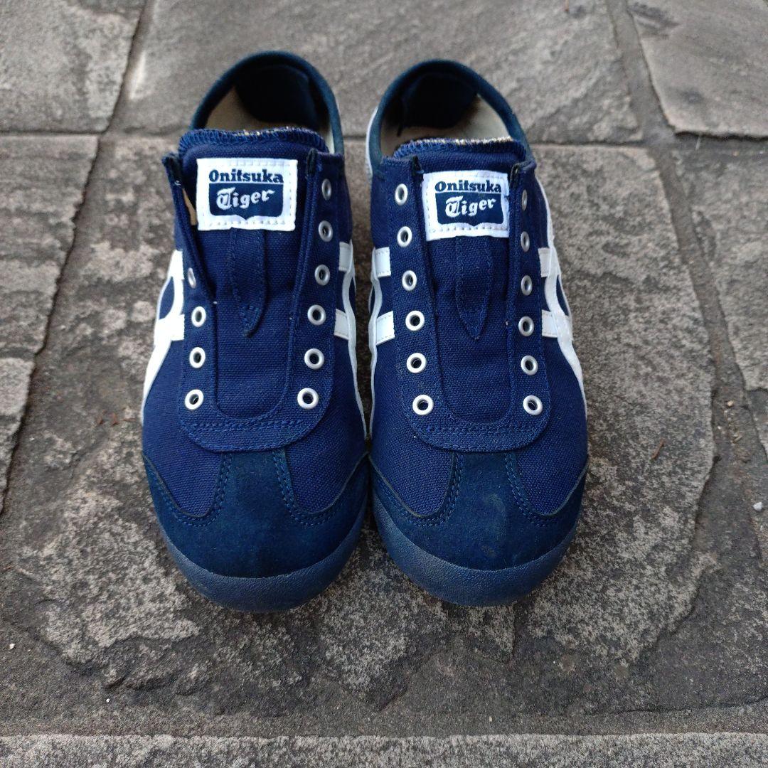 オニツカタイガー メキシコ66スリッポン ネイビー スニーカー 24cm