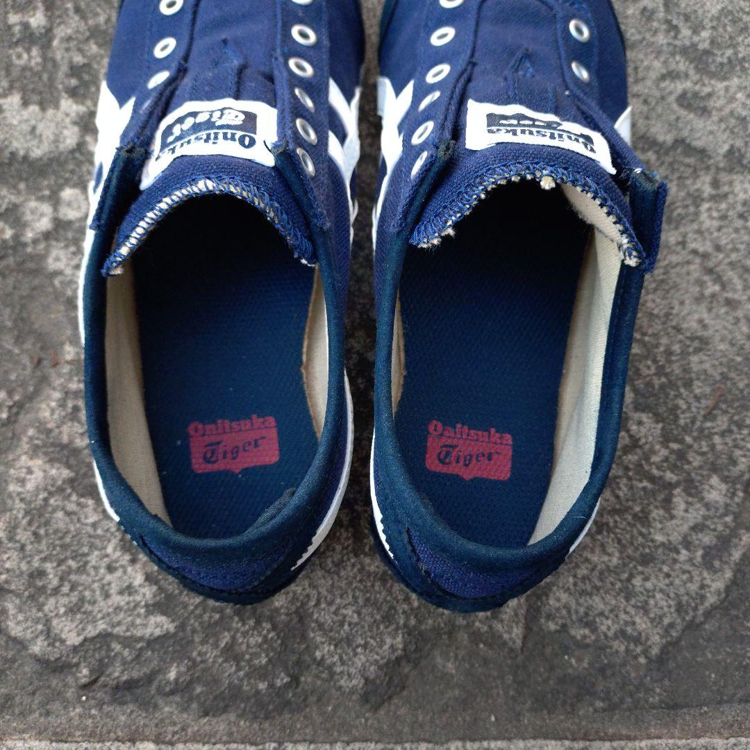 オニツカタイガー メキシコ66スリッポン ネイビー スニーカー 24cm
