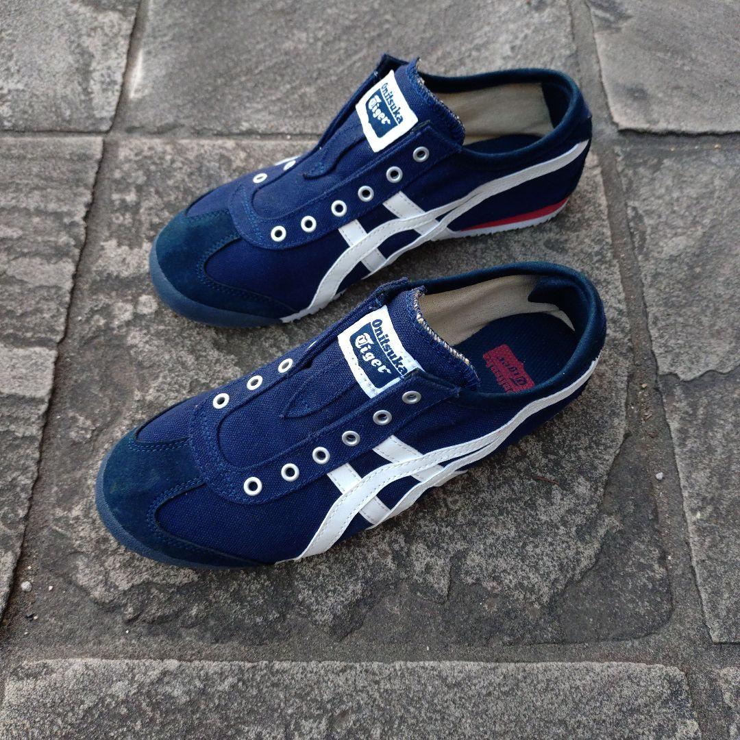 オニツカタイガー メキシコ66スリッポン ネイビー スニーカー 24cm