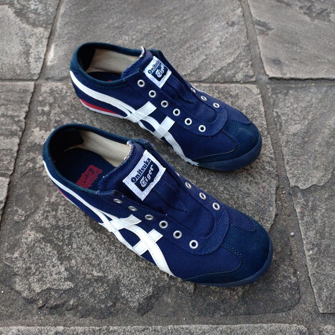 オニツカタイガー メキシコ66スリッポン ネイビー スニーカー 24cm