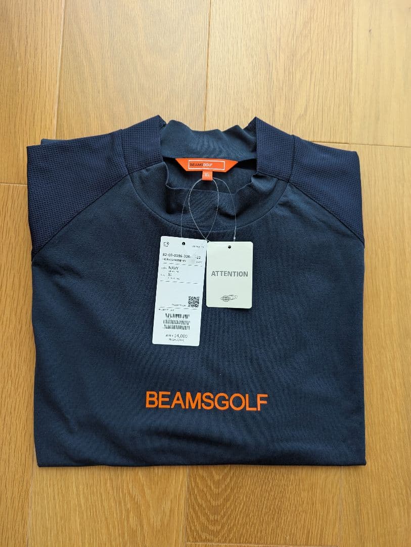 ビームスゴルフ ラグラン切り替え モックネック シャツ サイズ：XL