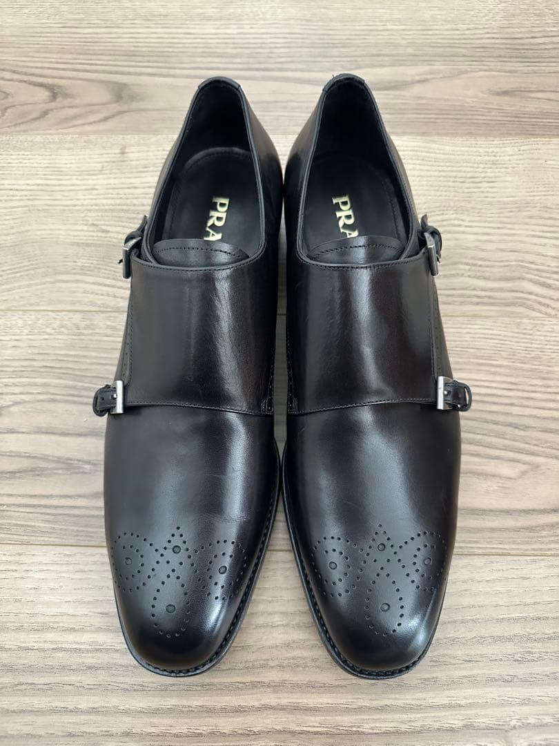靴 PRADA Double Monk Strap Leather Shoes