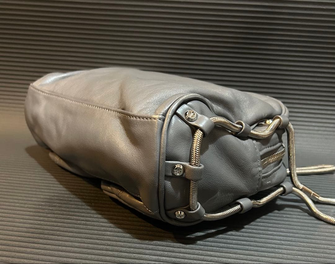 アレキサンダーワン バッグ 2WAY チェーン グレー　ポシェット レザー