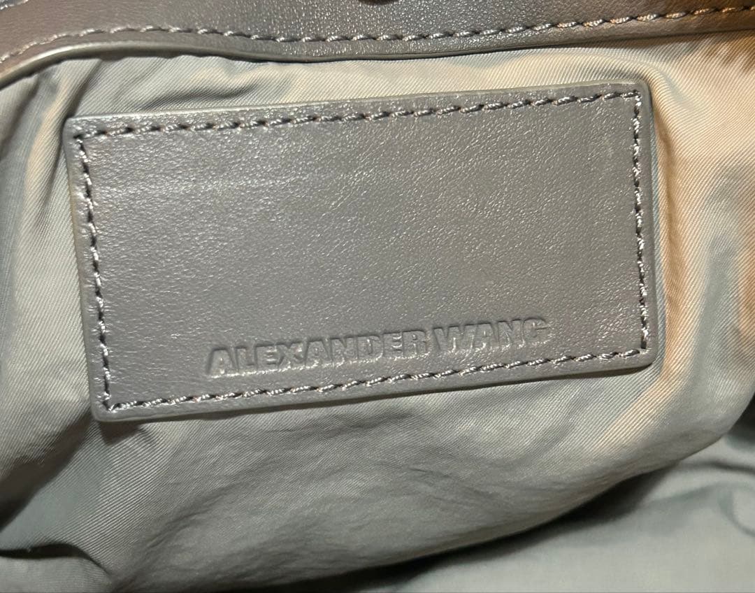 アレキサンダーワン バッグ 2WAY チェーン グレー　ポシェット レザー