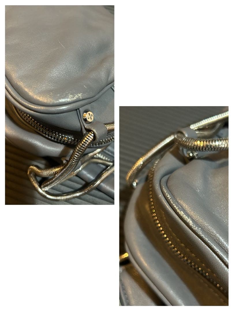 アレキサンダーワン バッグ 2WAY チェーン グレー　ポシェット レザー