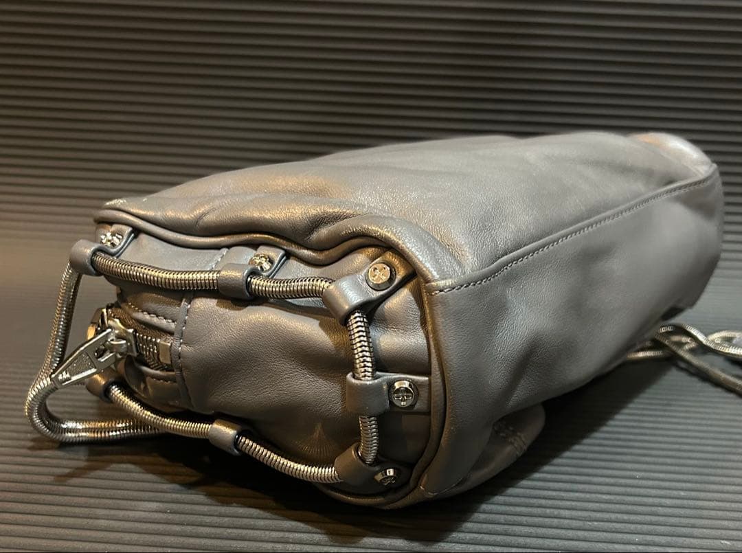 アレキサンダーワン バッグ 2WAY チェーン グレー　ポシェット レザー