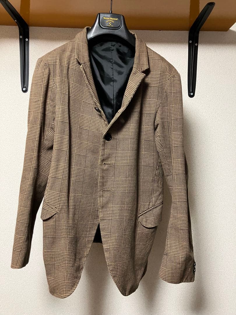 Jemera ブラウン系チェック テーラードジャケット M