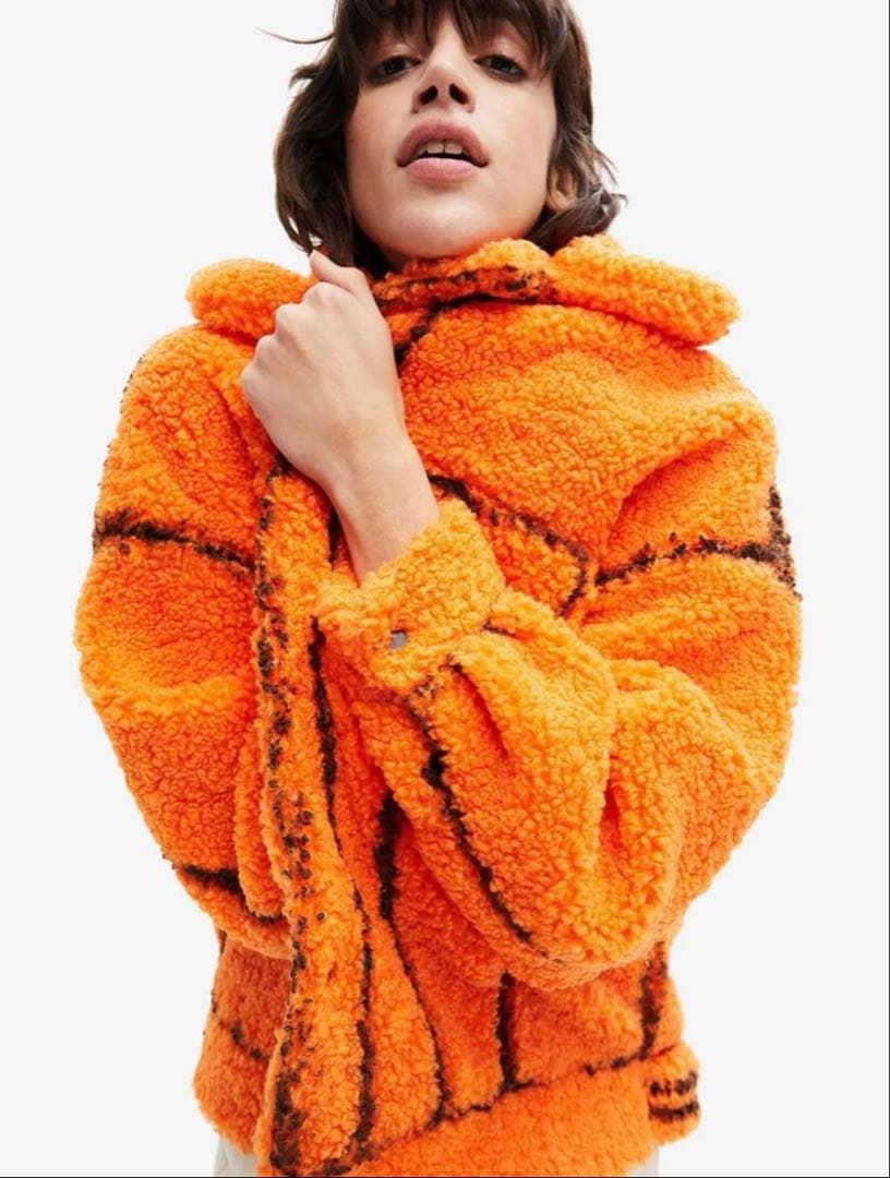 Desigual. デシグアル　ボアジャケットコート　オレンジ　レア品