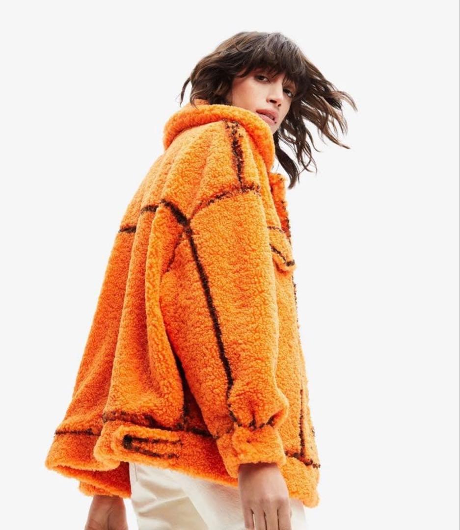 Desigual. デシグアル　ボアジャケットコート　オレンジ　レア品