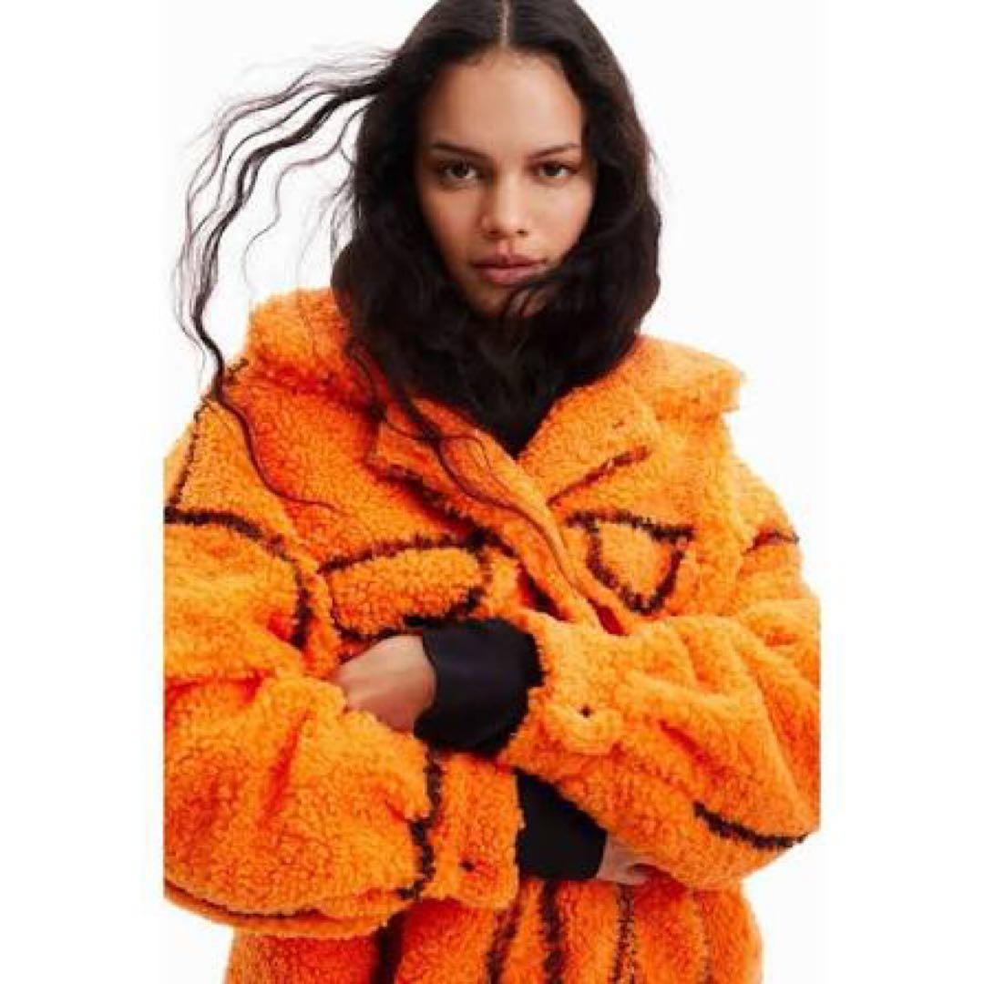 Desigual. デシグアル　ボアジャケットコート　オレンジ　レア品