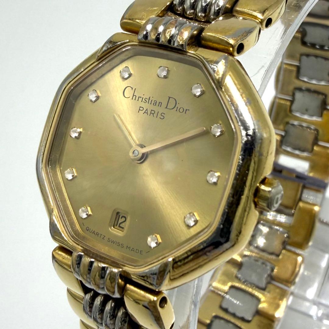 【稼働】 Christian Dior 腕時計 オクタゴン 12Pダイヤ