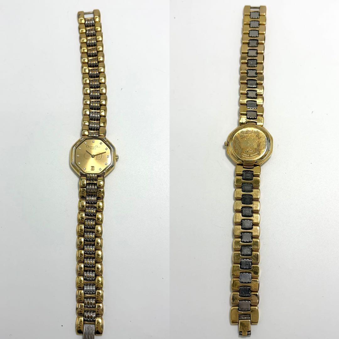 【稼働】 Christian Dior 腕時計 オクタゴン 12Pダイヤ