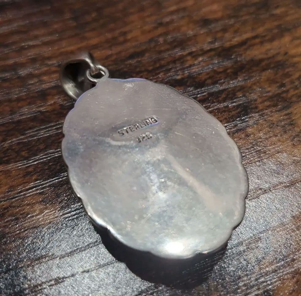 シルバーネックレス　SV925【美品】ラブラドライト　ターコイズ　トップのみ