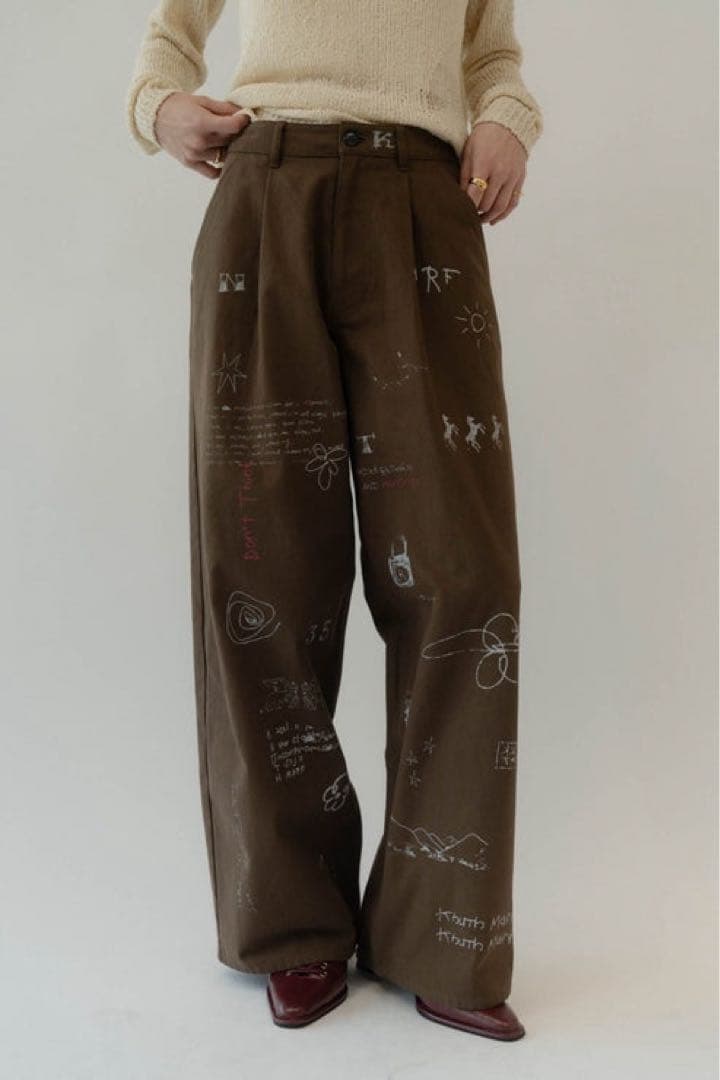 【Knuth Marf】high waist tattoo pants