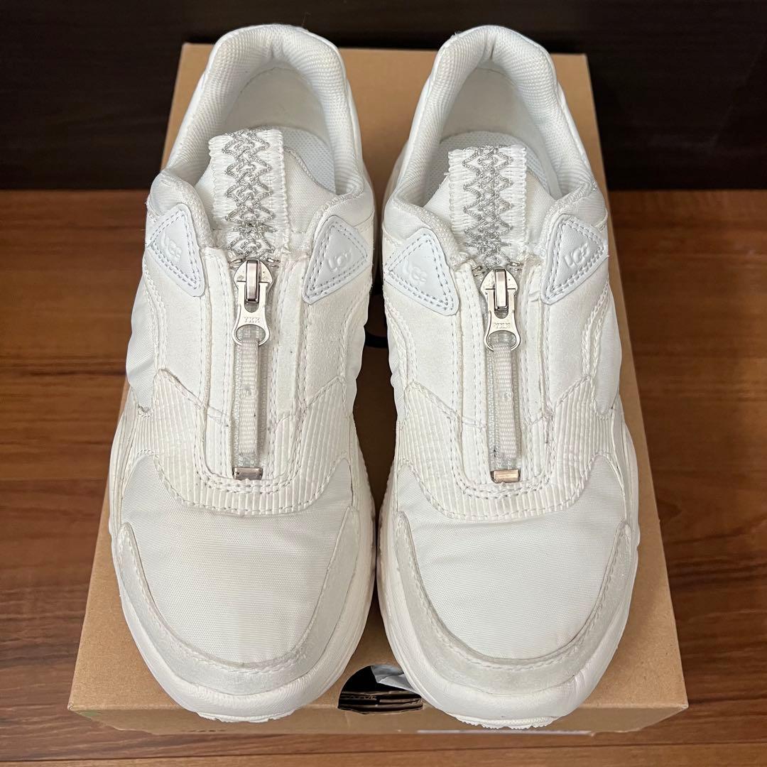 極美品 UGG CA805 ジップ 厚底 スニーカー 白