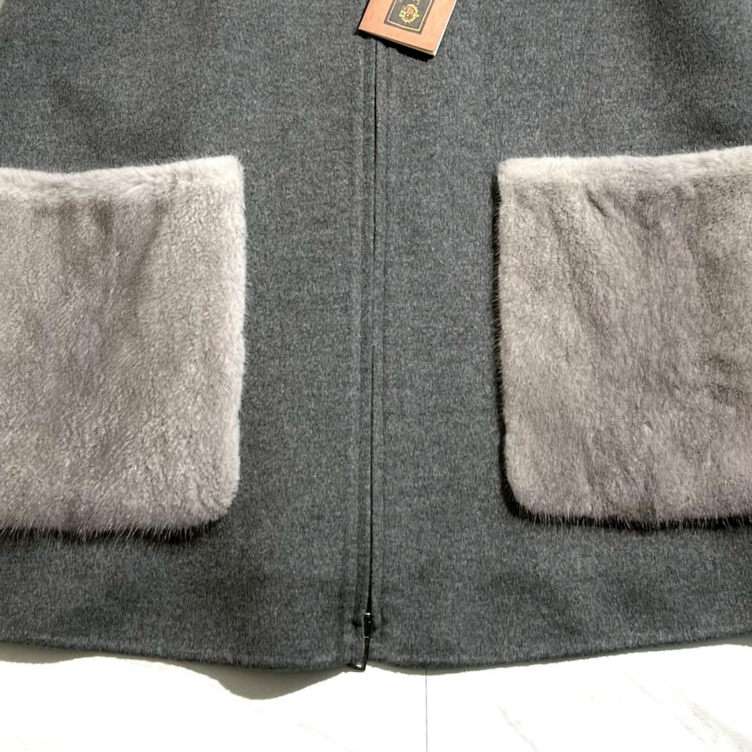 極美品　MANZONI24　ロロピアーナ　カシミヤウール　ミンクファー　ポンチョ