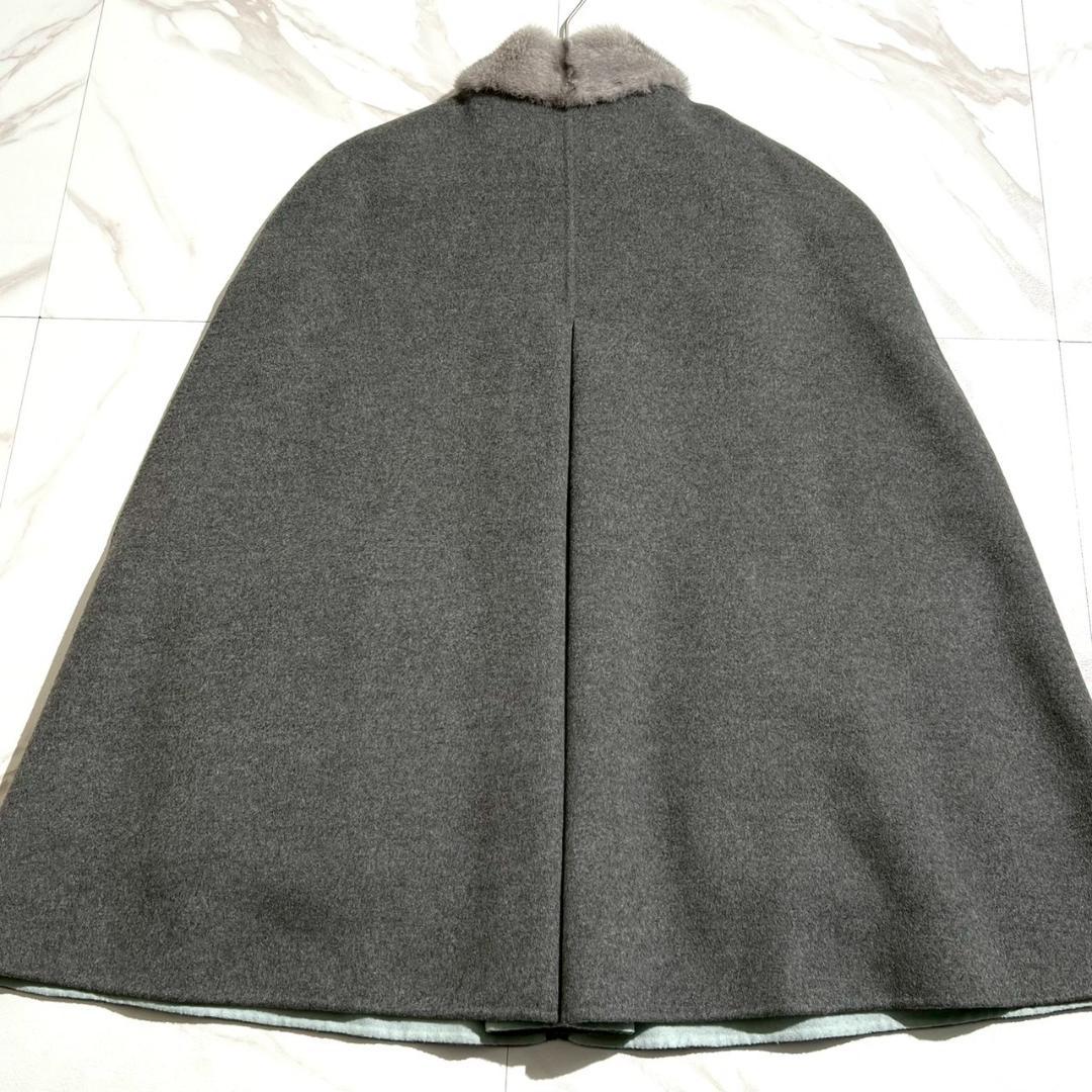 極美品　MANZONI24　ロロピアーナ　カシミヤウール　ミンクファー　ポンチョ