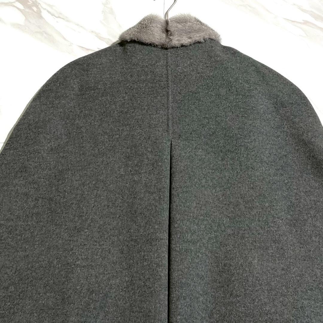 極美品　MANZONI24　ロロピアーナ　カシミヤウール　ミンクファー　ポンチョ